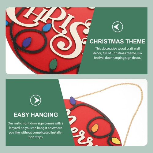 Home Hanging Front Door Xmas Party Door Sign Decoration - Bild 9 von 17
