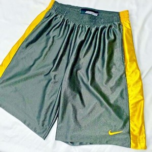 Raro Nike Basket Dazzle Pantaloncini Seta Sexy Liscio Argento Grigio Giallo  XL | eBay