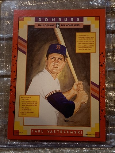 CARL YASTRZEMSKI- DONRUSS - HALL OF FAME - DIAMOND KING - 588 Baseball Card - Picture 2 of 7