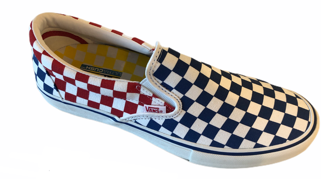 vans slip on pro checkerboard white and yellow