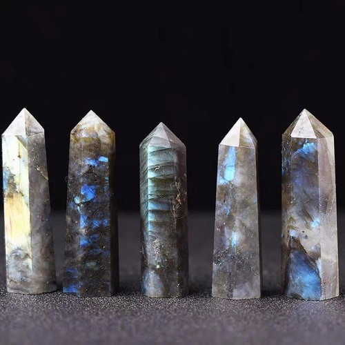 Natural Multi Labradorite Quartz Crystal Wand Obelisk Rock Stone Christmas Decor - Picture 8 of 58