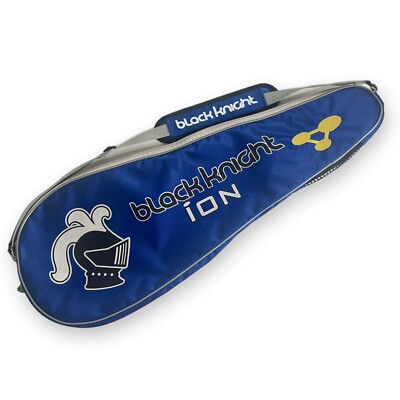 Black Knight Ion Squash Racquet Bag Travel Logo Blue  LIKENEW