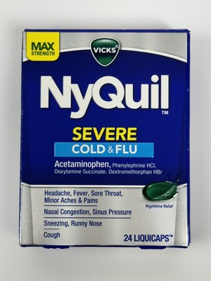 Nyquil Severe Cold & Flu Liquicaps  24 Caps By NyQuil