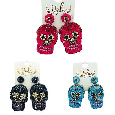 Calavera Sugar Skull Crystal Earrings Calavera Sugar Skull Crystal Earrings