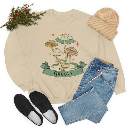 Groovy Shrooms Unisex Heavy Blend™ Crewneck Sweatshirt - Picture 9 of 46