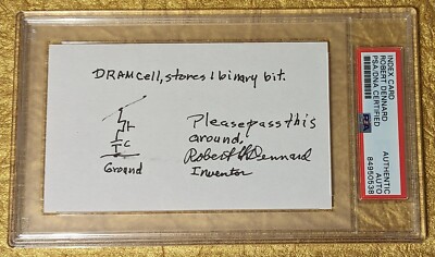 Robert Dennard Autograph Signed Hand Drawn Sketch Inventer of DRAM   PSA DNA 
