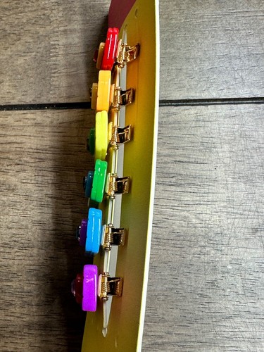 Piper K Colored Pencil Heart Rhinestone Rainbow Hair Clips Set Of 6 NWT - Picture 5 of 6