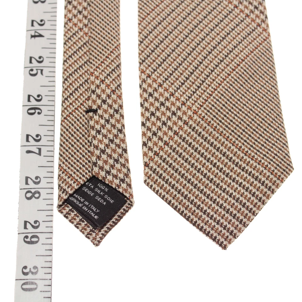 Tom Ford новый с Ярлыками галстук в коричневый/бежевый/оранжевый клетку 100% шелк сделано в Италии - Изображение 4 из 4