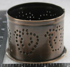 Irvin's Tinware USA Simple Drum Primitive Tin Punch Apple Votive Holder Lamp NOS