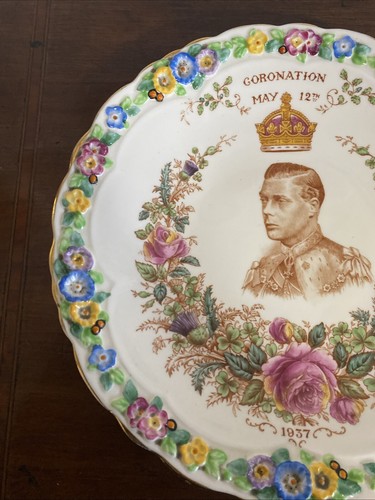 Very Rare Edward VIII plant Tuscan China 1937 Coronation Plate - Picture 3 of 12