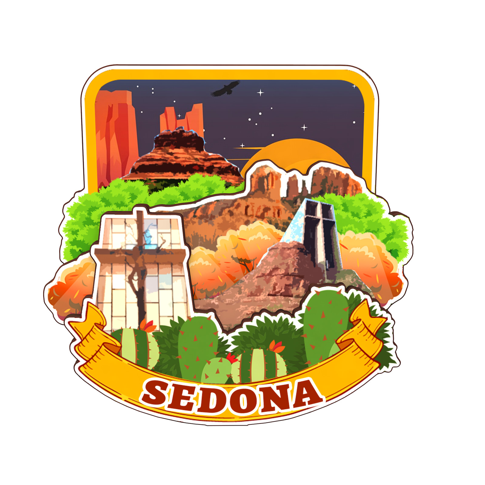 Sedona Arizona  America Refrigerator magnet 3D travel souvenirs wood craft