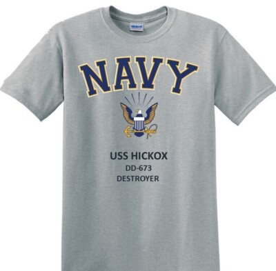 USS HICKOX*DD-673 *DESTROYER*NAVY EAGLE*T-SHIRT.OFFICIALLY LICENSED