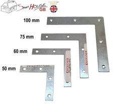 50/60/75/100mm SMALL/LARGE STEEL FLAT RIGHT ANGLE BRACKET L Corner Repair Brace