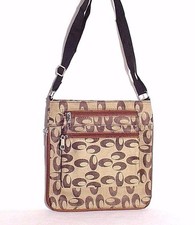 SHOULDER BAG W ADJUSTABLE STRAP CANVAS BROWN X-216-A