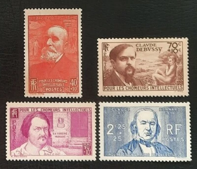 France 1939 Pour les chômeurs intellectuels n° 436 à 439, NEUF** LUXE, Cote=55€ - Photo 1/2