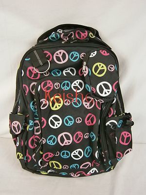 Company Kids Explorer Kids Backpack Peace Signs Black ''Keisha'' 1241S 78026A