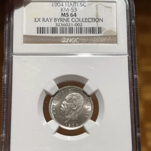 1905 Haiti 5 Centimes, NGC MS 64 Only 1 Graded Higher