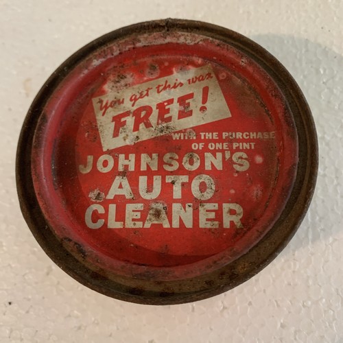 RARE Vintage JOHNSON'S AUTO WAX Tin Can Auto Polish Cleaner c1936/ 3 US Ounces - Picture 2 of 12