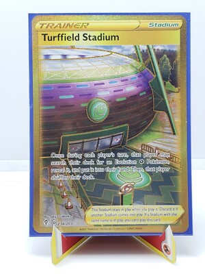 pokemon gold stadium cards Turffield Stadium - 234/203 Gold Full Art Secret Rare Trainer main image 0