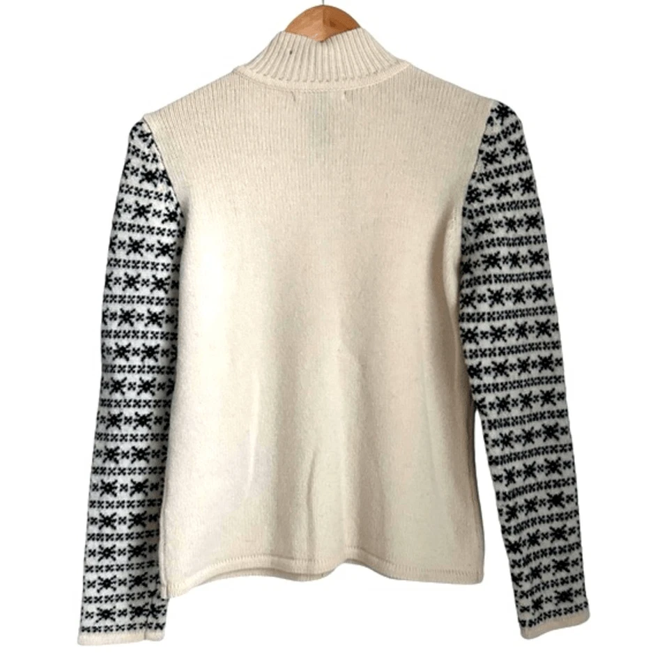 Mujeres Petite M Corderos Lana Cremallera Cárdigan Suéter Fair Isle Noruego Esquí Chalet Foto 2 de 4