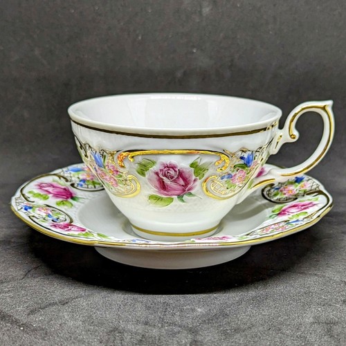 Tea For One Teapot Teacup Porcelain by Heirloom Lace Ltd. Romania Artist Signed - Picture 14 of 15