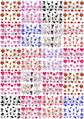 STOCK DECAL San Valentino Valentine CUORI WATER STICKERS UNGHIE NAIL ART ADESIVI - Picture 9 of 9