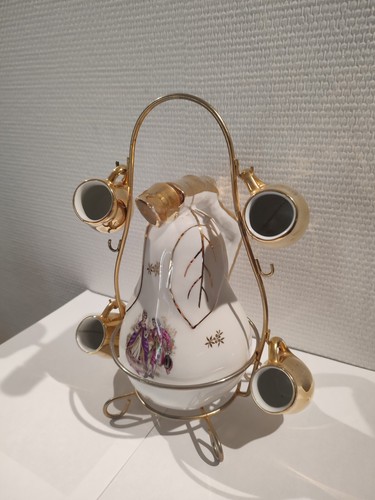 Service à liqueur, Forme poire, Avec support, Porcelaine française - Imagen 3 de 19
