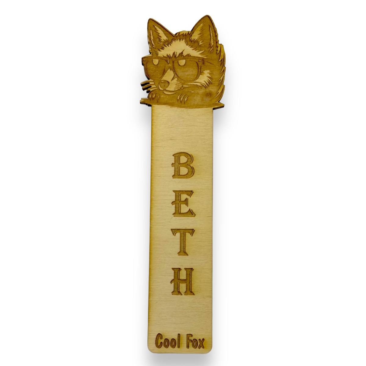 Bookmark - PERSONALIZED Cool Fox - Birch wood Bookmark - PERSONALIZED Cool Fox - Birch wood