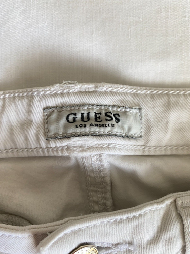 Guess Cotton Denim Jeans Womens Size 30 White Skinny Buttons Pockets Comfy - Picture 10 of 16