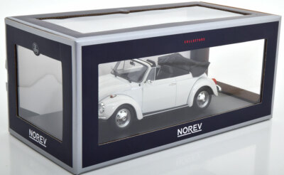 VW BEETLE BEETLE 1303 CABRIOLET 1972 WHITE NOREV 188524 1/18 VOLKSWAGEN WHITE