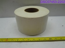 Qty = 3 Rolls: White Adhesive Labels 4" x 2-1/2", 7-3/8" dia, 3-1/4" bore