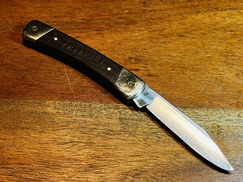 BUCK VINTAGE 704 USA MAVERICK ROSEWOOD SLIPJOINT POCKET KNIFE + LEATHER SLEEVE - Picture 4 of 20