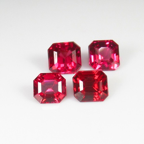 5.17 Ct Natural Malaya Garnet Red Top Luster Emerald Step Cut Set-4,Africa-A1558