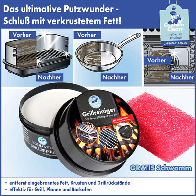 Grillreiniger Cleaner Set Grill Smocker Backofen Gasgrill BBQ Bürste Fettlöser