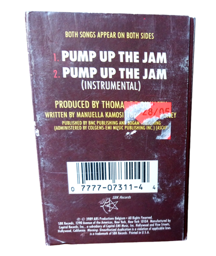 Technotronic feat. Felly - Pump Up the Jam Original Cassette Tape Single 1989 - Picture 2 of 4