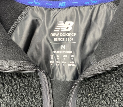 New Balance Q Speed Fleece Mens Size M Half Zip Pullover Black - Picture 4 of 6