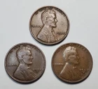 1937 P D S Lincoln Wheat Cent Set - 3 Coin Year Set, VF-XF, Excact Coins Shown