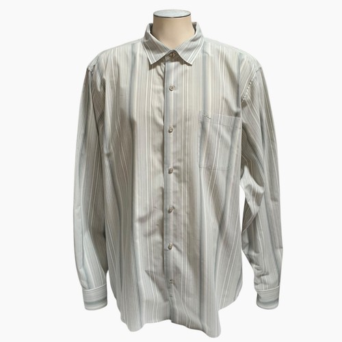 Tommy Bahama Mens Island Zone Dress Shirt Gray Stripe Button Up Size XXLT - Picture 2 of 18