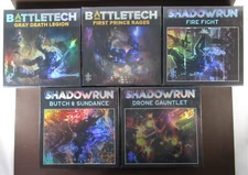 Catalyst Game Labs: Lot of 5 Battletech and Shadowrun 500 piece Puzzles (H GD)