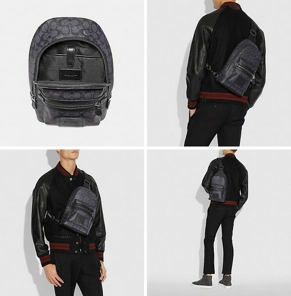 レア　Coach academyフローラルバックパック　メンズバックパック COACH 32217 Academy Pack in Signature Canvas Charcoal NWT | eBay