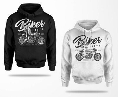 Biker Hoodie B0254 Chopper Bobber Oldschool Motorrad Skull Schrauber Vintage