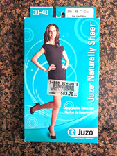 JUZO COMPRESSION STOCKINGS NATURALLY SHEER Knee FF BLACK AD Size I 30-40mmHg