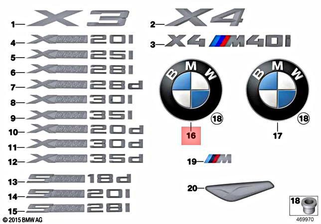 Genuine BMW F26 SAC Trunk Lid BMW Emblem Badge OEM 51147340321 | eBay
