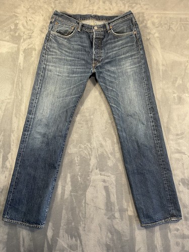 Levi’s 501 Jeans Men’s 34x32* Blue Straight Fit Medium Wash Button Fly Cotton