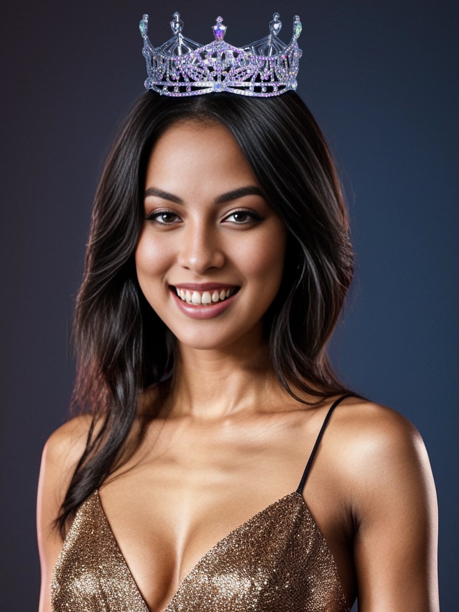 Miss America Crown Lilac Austrian Rhinestone Hair Tiara Pageant