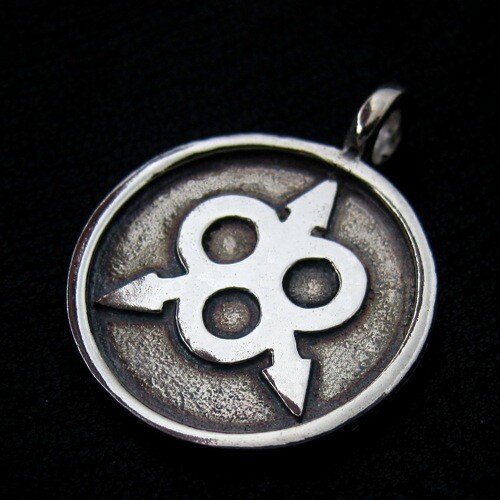 925 Silber Warhammer Chaos Gott NURGLE Symbol Anhänger. - Bild 1 von 1