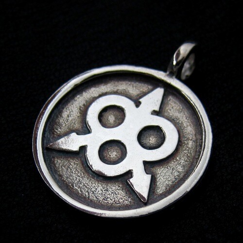 Pendentif symbole Warhammer Chaos God NURGLE argent 925.  - Photo 1 sur 1