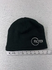 Flotek Beanie Toque Adult One Size Black Knit Embroidered Acrylic Poly Lined