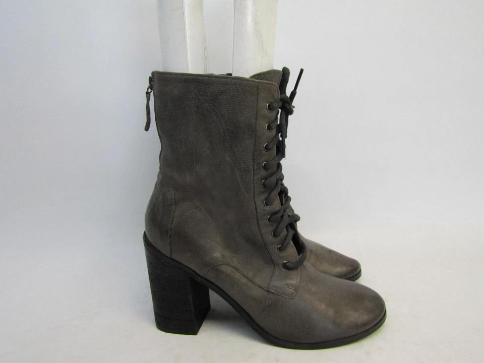 Botín botín Boutique 9 para mujer talla 10 M de cuero gris oscuro con cremallera y tacón con cordones Foto 3 de 4