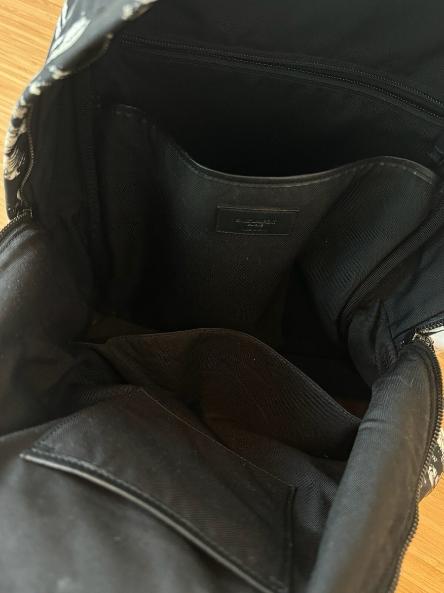 Authentic Saint Laurent City Backpack Palm Tree Canvas Black Authentic Saint Laurent City Backpack Palm Tree Canvas Black